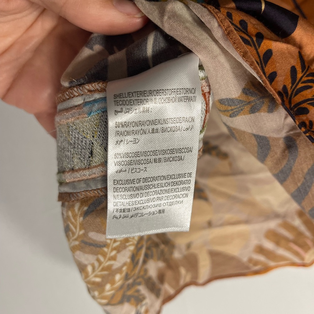 Farm Rio for Anthropologie Earthy Leaf Print Skirt size M - Picture 9 of 9